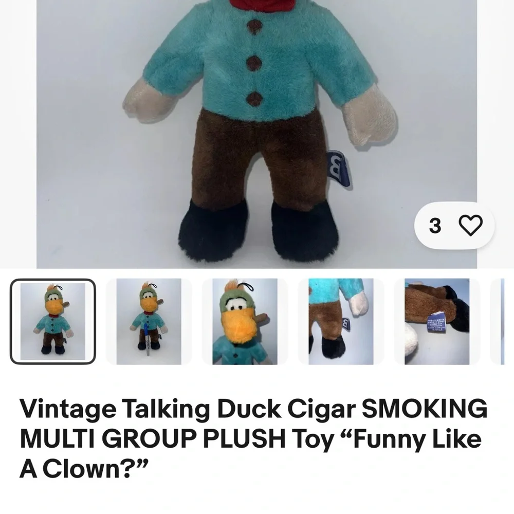 Vintage duck talking plush